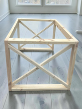Load image into Gallery viewer, X Table Base Kit DIY Farmhouse Dining Wood Legs Skirting Rustic Unfinished Furniture