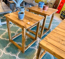 Load image into Gallery viewer, Rustic Farmhouse Living Room Table Set: Early American Brown Wood