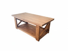 Load image into Gallery viewer, Farmhouse Coffee Table and End Tables Set: Rustic Provincial Brown Finish