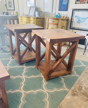 Load image into Gallery viewer, Farmhouse Coffee Table and End Tables Set: Rustic Provincial Brown Finish