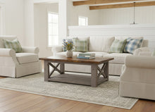 Load image into Gallery viewer, Rustic Farmhouse Coffee Table: Gray & Provincial Brown, X Accent