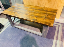Load image into Gallery viewer, Rustic Farmhouse Coffee Table: Gray & Provincial Brown, X Accent