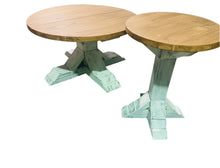 Load image into Gallery viewer, Rustic Farmhouse Coffee Table Set: Distressed White Pedestal Base