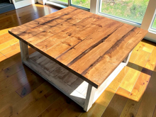 Load image into Gallery viewer, Square Coffee Table Farmhouse Wood Rustic Living Room Distressed White Handmade Furniture Table