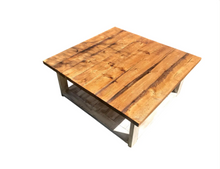 Load image into Gallery viewer, Square Coffee Table Farmhouse Wood Rustic Living Room Distressed White Handmade Furniture Table