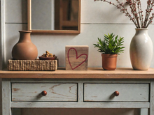 Load image into Gallery viewer, Rustic Wooden Heart Block Sign – Farmhouse Love Decor, Handcrafted Wood Home Decor