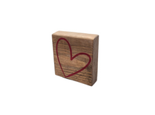 Load image into Gallery viewer, Rustic Wooden Heart Block Sign – Farmhouse Love Decor, Handcrafted Wood Home Decor