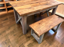 Load image into Gallery viewer, Farmhouse Table Set Small Dining Kitchen Bench Rustic Wood Compact Breakfast Nook Furniture