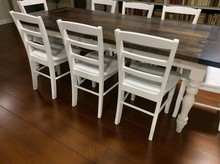 Load image into Gallery viewer, 7-Foot Rustic Farmhouse Dining Table with Turned Legs: Dark Walnut Top
