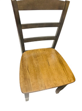 Load image into Gallery viewer, Rustic Turned Leg Farmhouse Table Set, Bench and Chairs with Black Base and Provincial Brown Top, Dining Table Set
