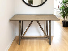 Load image into Gallery viewer, Modern Entryway Table with Angled Legs in Solid Sandstone