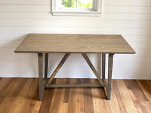Load image into Gallery viewer, Modern Entryway Table with Angled Legs in Solid Sandstone