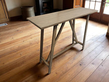 Load image into Gallery viewer, Modern Entryway Table with Angled Legs in Solid Sandstone