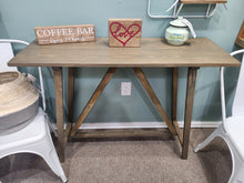 Load image into Gallery viewer, Modern Entryway Table with Angled Legs in Solid Sandstone