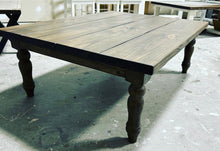 Load image into Gallery viewer, Large Farmhouse Turned Leg Coffee Table (Dark Walnut)