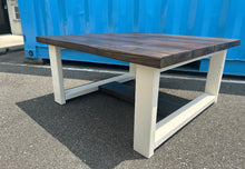 Load image into Gallery viewer, Large Modern Coffee Table (Dark Walnut, Antique White)
