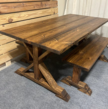 Load image into Gallery viewer, 6ft Classic Trestle Table With Benches (All Provincial)