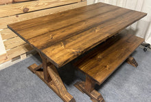 Load image into Gallery viewer, 6ft Classic Trestle Table With Benches (All Provincial)