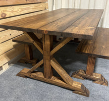 Load image into Gallery viewer, 6ft Classic Trestle Table With Benches (All Provincial)