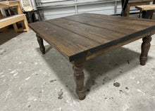 Load image into Gallery viewer, Large Farmhouse Turned Leg Coffee Table (Dark Walnut)
