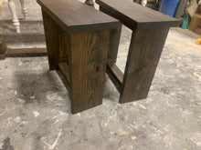 Load image into Gallery viewer, Modern Farmhouse Narrow End Tables (Dark Walnut)
