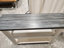 Load image into Gallery viewer, Handcrafted Carbon Gray Console Table: Whitewash Top, Antique White Base