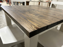 Load image into Gallery viewer, Rustic Square Farmhouse Table - With Chairs - Handcrafted from Wood - Perfect for Intimate Gatherings