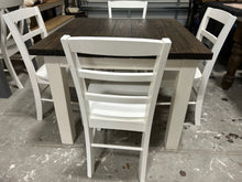Load image into Gallery viewer, Rustic Square Farmhouse Table - With Chairs - Handcrafted from Wood - Perfect for Intimate Gatherings