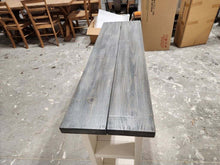 Load image into Gallery viewer, Handcrafted Carbon Gray Console Table: Whitewash Top, Antique White Base