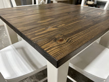 Load image into Gallery viewer, Rustic Square Farmhouse Table - With Chairs - Handcrafted from Wood - Perfect for Intimate Gatherings