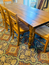 Load image into Gallery viewer, 7-Foot Farmhouse Table with Bench: Handmade Wooden Dining Set