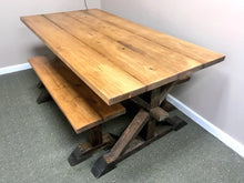 Load image into Gallery viewer, Classic Pedestal Table With Benches (Espresso, Early American)