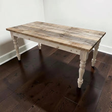 Load image into Gallery viewer, DIY Farmhouse Table Kit Turned Legs Unfinished Wood Base Fits 5-Foot or 6-Foot Tops
