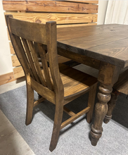 Load image into Gallery viewer, 6ft Turned Leg Farmhouse Table Set with Benches (Dark Walnut)
