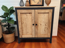 Load image into Gallery viewer, Modern 2-Door Accent Cabinet – Black &amp; Special Walnut
