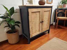 Load image into Gallery viewer, Modern 2-Door Accent Cabinet – Black &amp; Special Walnut
