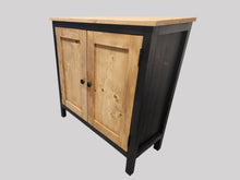 Load image into Gallery viewer, Modern 2-Door Accent Cabinet – Black &amp; Special Walnut
