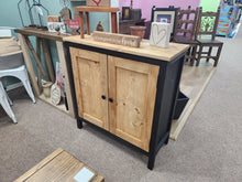 Load image into Gallery viewer, Modern 2-Door Accent Cabinet – Black &amp; Special Walnut
