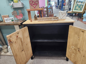 Modern 2-Door Accent Cabinet – Black & Special Walnut