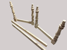 Load image into Gallery viewer, DIY Farmhouse Table Kit Turned Legs Unfinished Wood Base Fits 5-Foot or 6-Foot Tops

