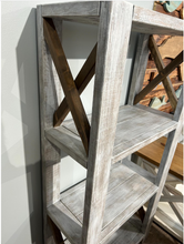 Load image into Gallery viewer, Handmade Wooden Bookcase - Shelving Unit - Gray, Distressed White - Office, Living Room Furniture
