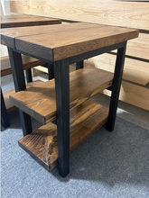 Load image into Gallery viewer, Farmhouse Ladder Style End Tables - Provincial, True Black - Wooden Living Room Furniture or Bedroom Nightstands
