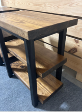 Load image into Gallery viewer, Farmhouse Ladder Style End Tables - Provincial, True Black - Wooden Living Room Furniture or Bedroom Nightstands

