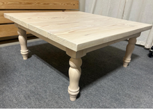 Load image into Gallery viewer, Large Square Farmhouse Turned Leg Coffee Table (Simply White)
