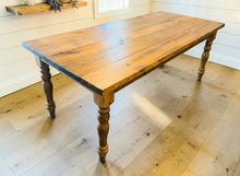 Load image into Gallery viewer, 7-Foot Farmhouse Table with Bench: Handmade Wooden Dining Set
