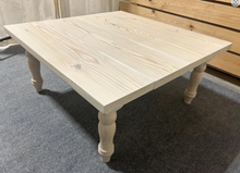 Load image into Gallery viewer, Large Square Farmhouse Turned Leg Coffee Table (Simply White)
