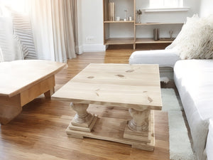 Farmhouse Coffee Table with Balustrade Legs (Simply White)