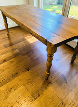 Load image into Gallery viewer, 7-Foot Farmhouse Table with Bench: Handmade Wooden Dining Set
