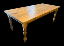 Load image into Gallery viewer, 7-Foot Farmhouse Table with Bench: Handmade Wooden Dining Set
