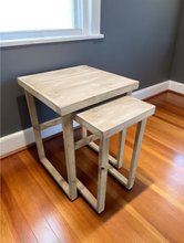 Load image into Gallery viewer, Nesting End Tables Table - Gray Whitewash - Living Room Wood Furniture
